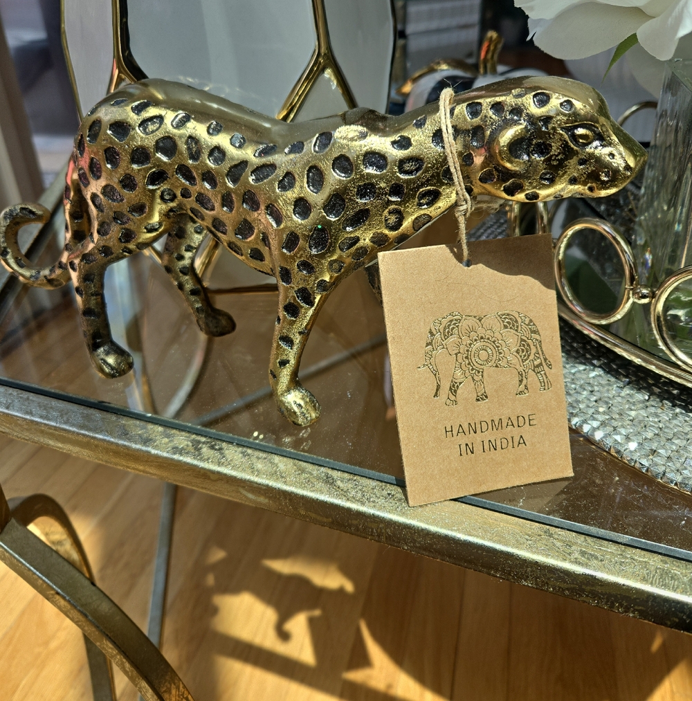 Gold and Black Leopard Figurine